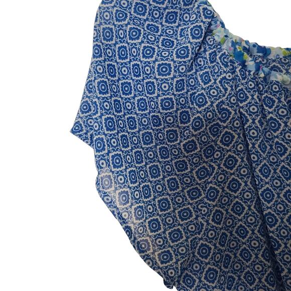 Abercombie & Fitch Women’s XS Peasant Romantic Blue Floral Blouse Top Cottage - Picture 4 of 11